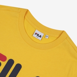 Fila Linear Logo - Miesten Poolopaita - Keltainen | FI-10216